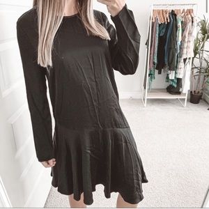 Zimmermann Asymmetric Flounce Hem Mini Dress Black